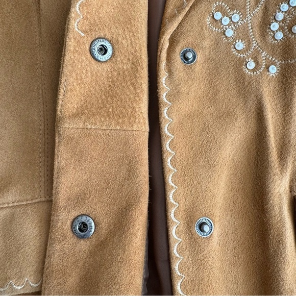 Cripple Creek Western Suede Leather Beaded Blazer Jacket Size Small - Picture 6 of 16